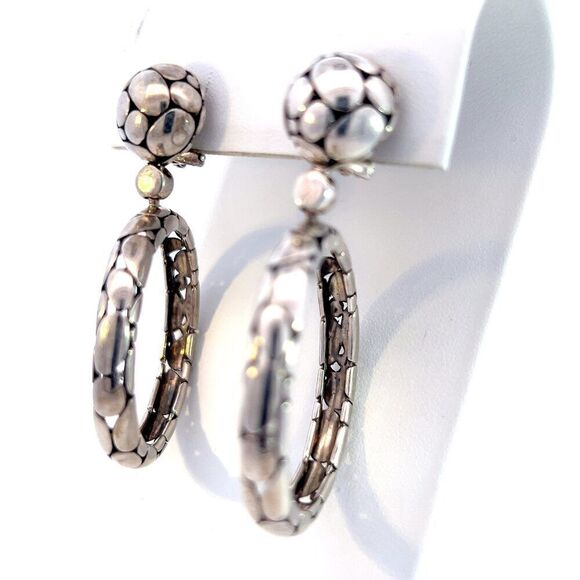 John Hardy Estate Earrings Silver JH104 - Picture 4 of 8